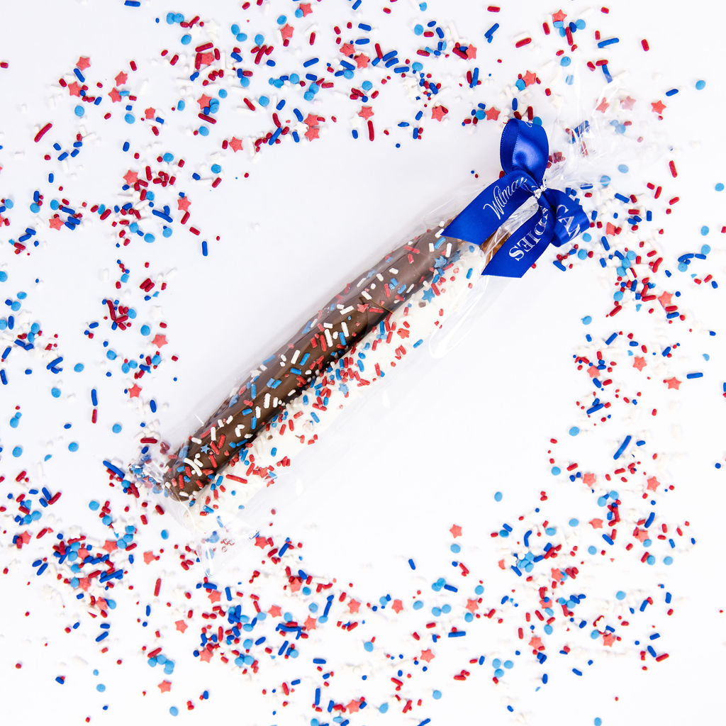 Pretzel 2 pack - Patriotic Sprinkles Blue Bow