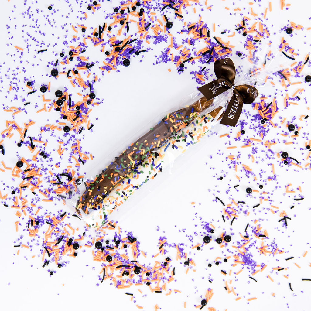 Pretzel 2 pack - Halloween Sprinkles Brown Bow