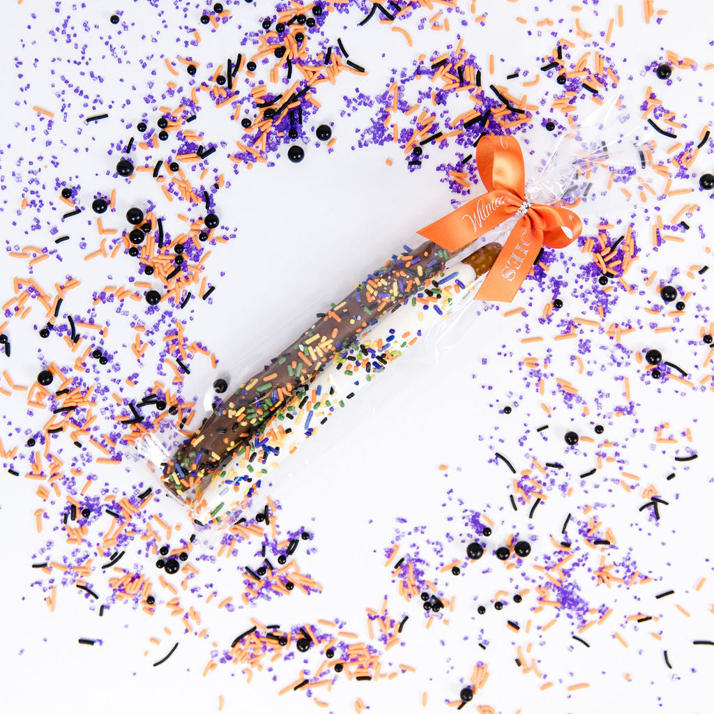 Pretzel 2 pack - Halloween Sprinkles Orange Bow
