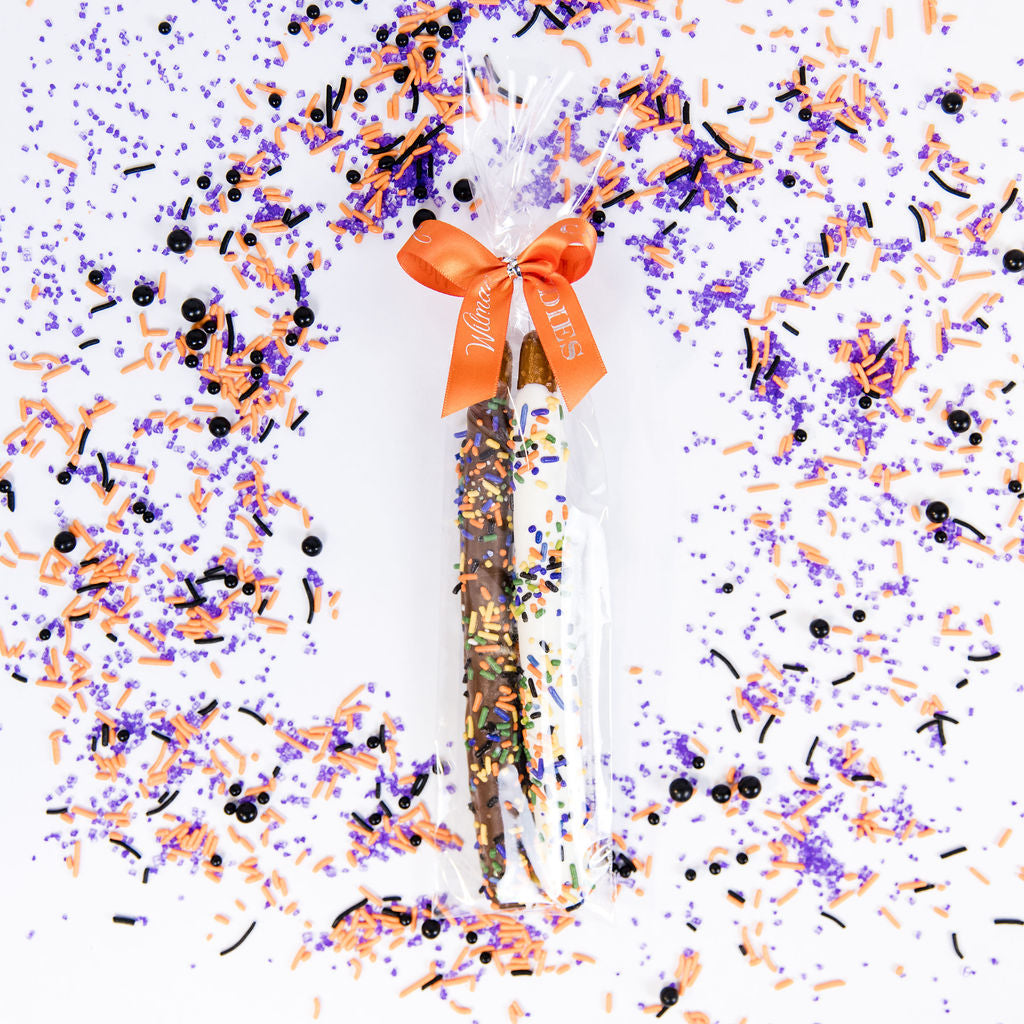 Pretzel 2 pack - Halloween Sprinkles Orange Bow