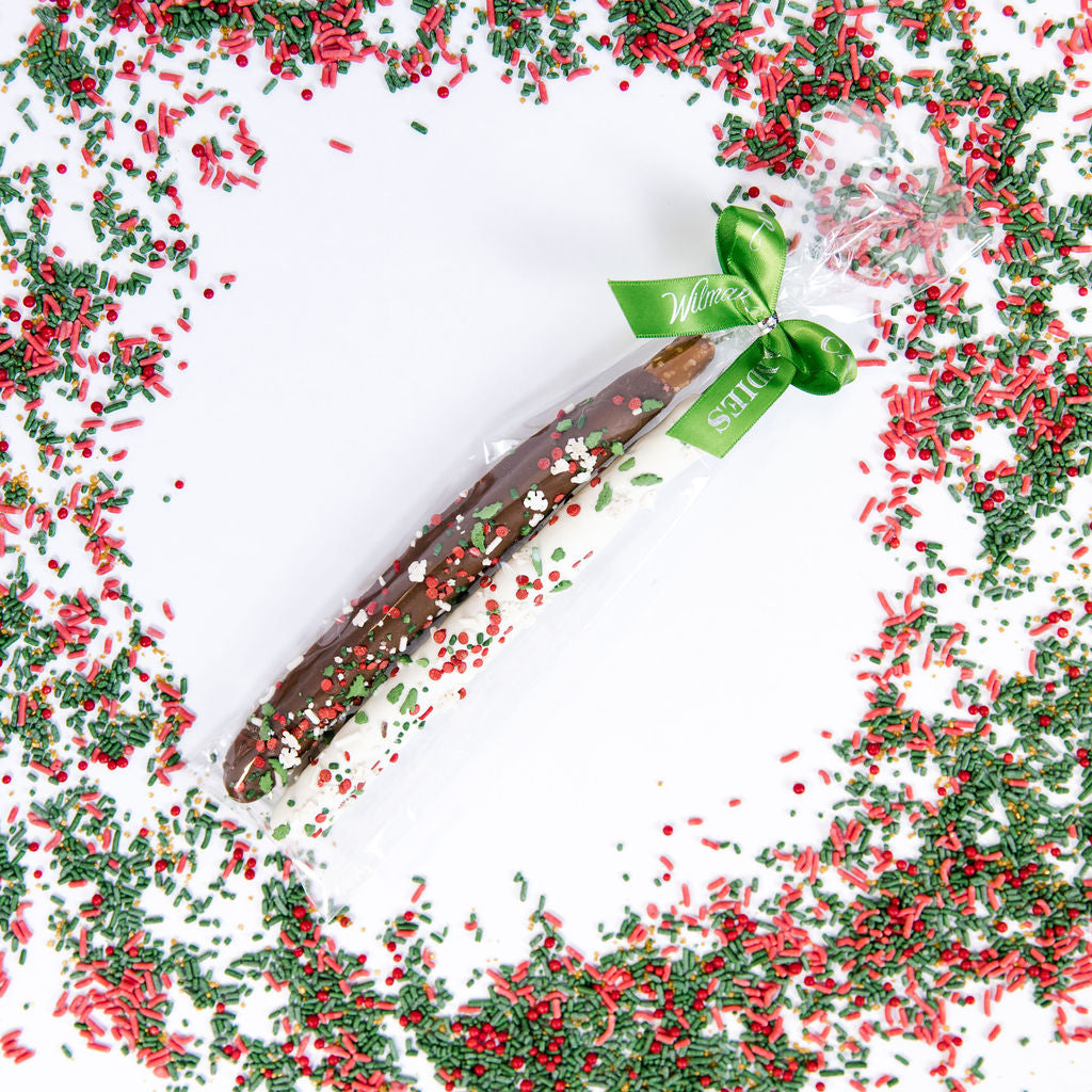 Pretzel 2 pack - Christmas Sprinkle Green Bow