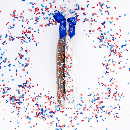 Pretzel 2 pack - Patriotic Sprinkles Blue Bow