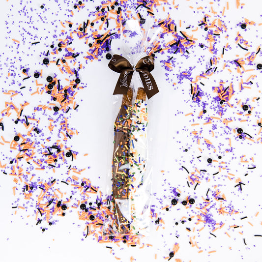 Pretzel 2 pack - Halloween Sprinkles Brown Bow