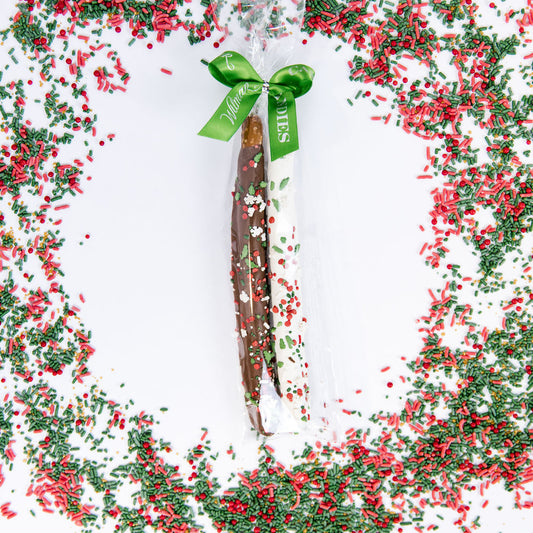Pretzel 2 pack - Christmas Sprinkle Green Bow