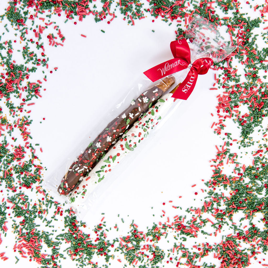 Pretzel 2 pack - Christmas Sprinkle Red Bow