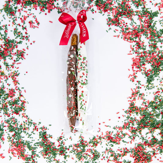 Pretzel 2 pack - Christmas Sprinkle Red Bow